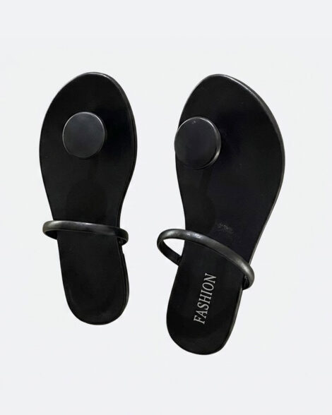 Noir Loop Flat Sandals