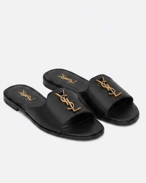 YSL  leathered slippers