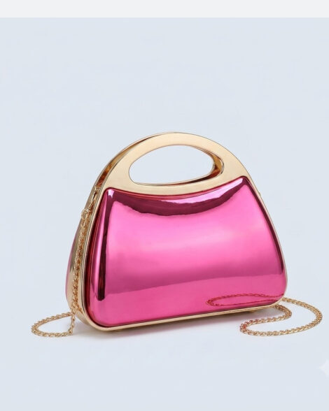 Metallic Hard-Shell Evening Bag